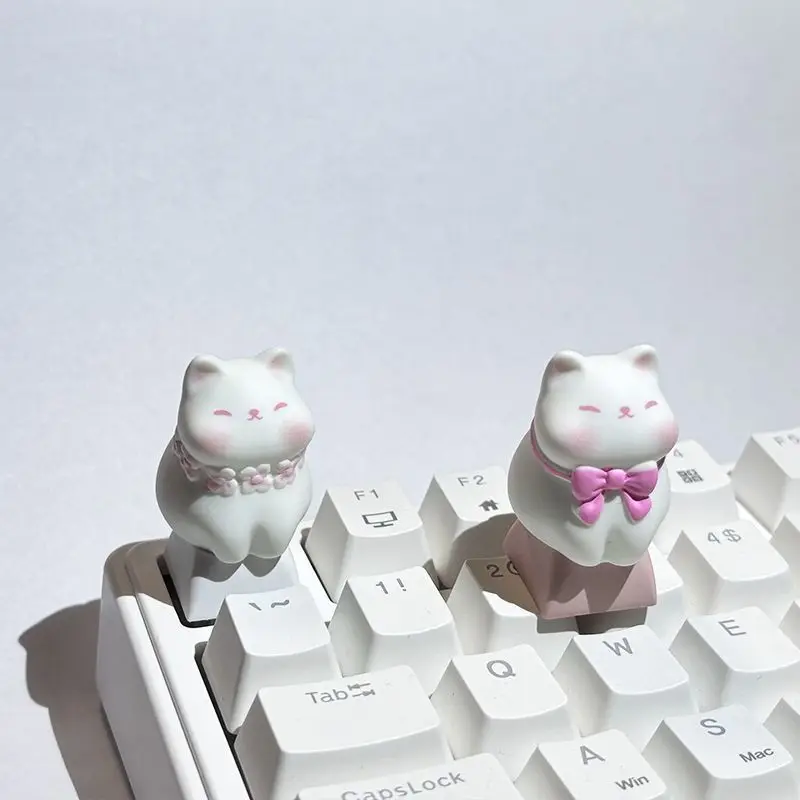 Diy Powder Blusher Cat Key Caps Keyboard Decoration Cross Shaft Mechanical Keyboard Esc Key Decoration Gift