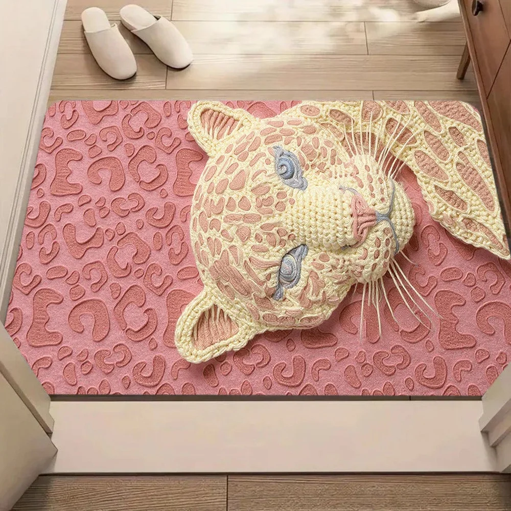 Leopard Print Carpet Mat Rug 3D Animal Pattern Home Decoration Living Room Bedroom Modern Floor Decor Floor Mat Door Mat