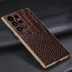 Genuine Leather Phone Case for Samsung Galaxy S 25 24 S24 S23 S25 Ultra S25ULtra S24ULtra S25 Plus Luxury Full Protection Cover