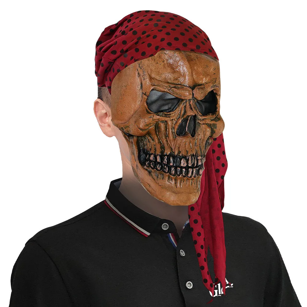 Piraten-Totenkopfmaske Horror Halloween-Kostüm Zubehör Party Rollenspiel – Detail 3