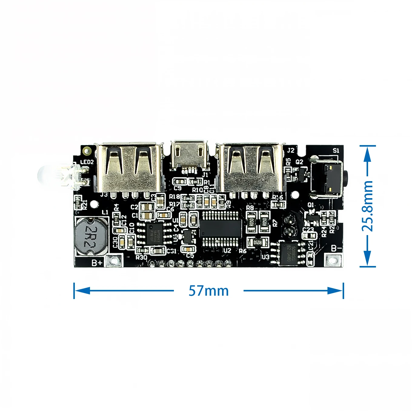 Banque d'alimentation mobile USB pour touristes, 5V, 1A, 2,1 A, chargeur de batterie 18650, accessoires de technologie d'alimentation PCB pour téléphone, carte technique LCD LED bricolage, nouveau