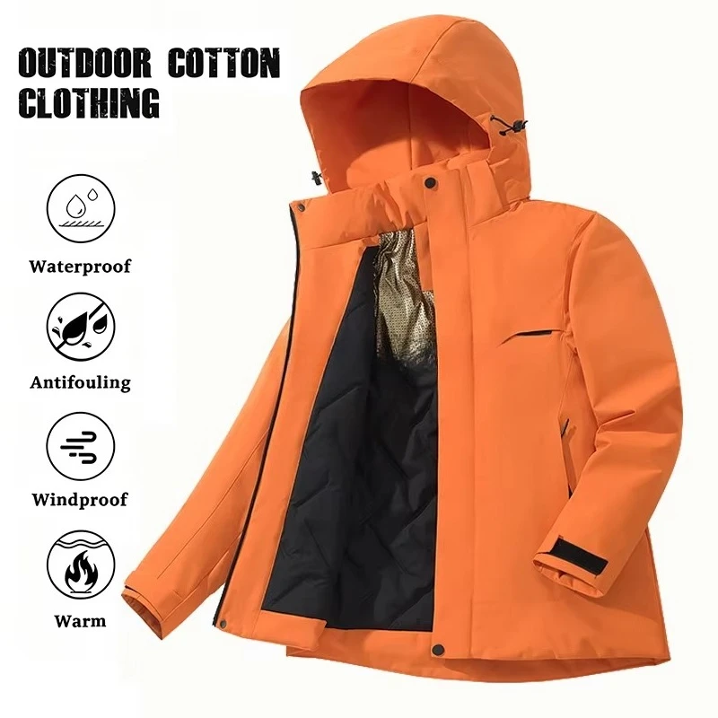 Unisex Graphene Waterproof Hooded Jackets Winter Windproof Thermal Windbreaker Hiking Camping Skiing Climbing Trekking Raincoat