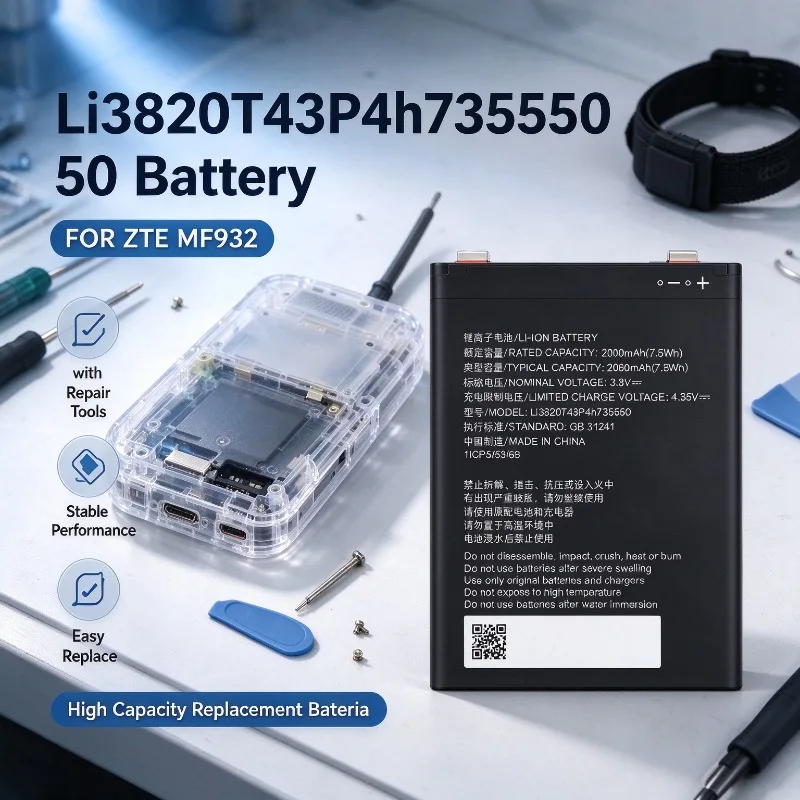 Li3820T43P4h735550 for ZTE MF932 Mobile Portable Wifi5 4G Phone Battery High Quality Replacement Bateria Grade A Cell with Tools