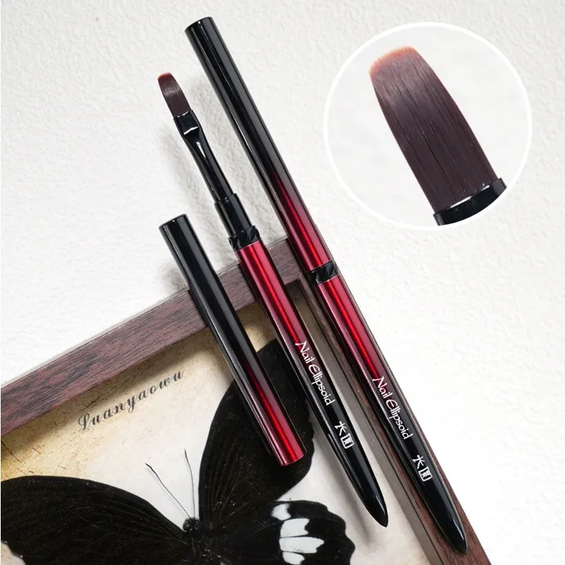 Description Picture 4 of item13Style Black Red Gradient Handle Nail Drawing Brushes For Manicure Lines Painting Gradient UV GEL Extension Builder Drawing Pen