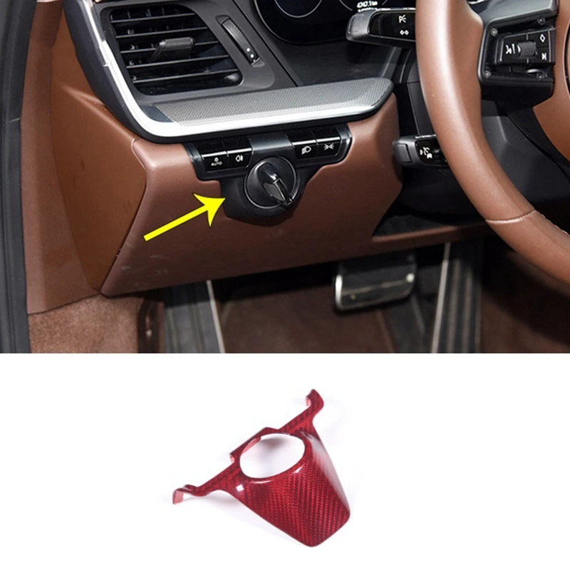 

Для Porsche 911 2019-2022 сухой переключатель фар автомобиля из углеродного волокна, декоративная рамка, наклейка, аксессуары для интерьера, красный