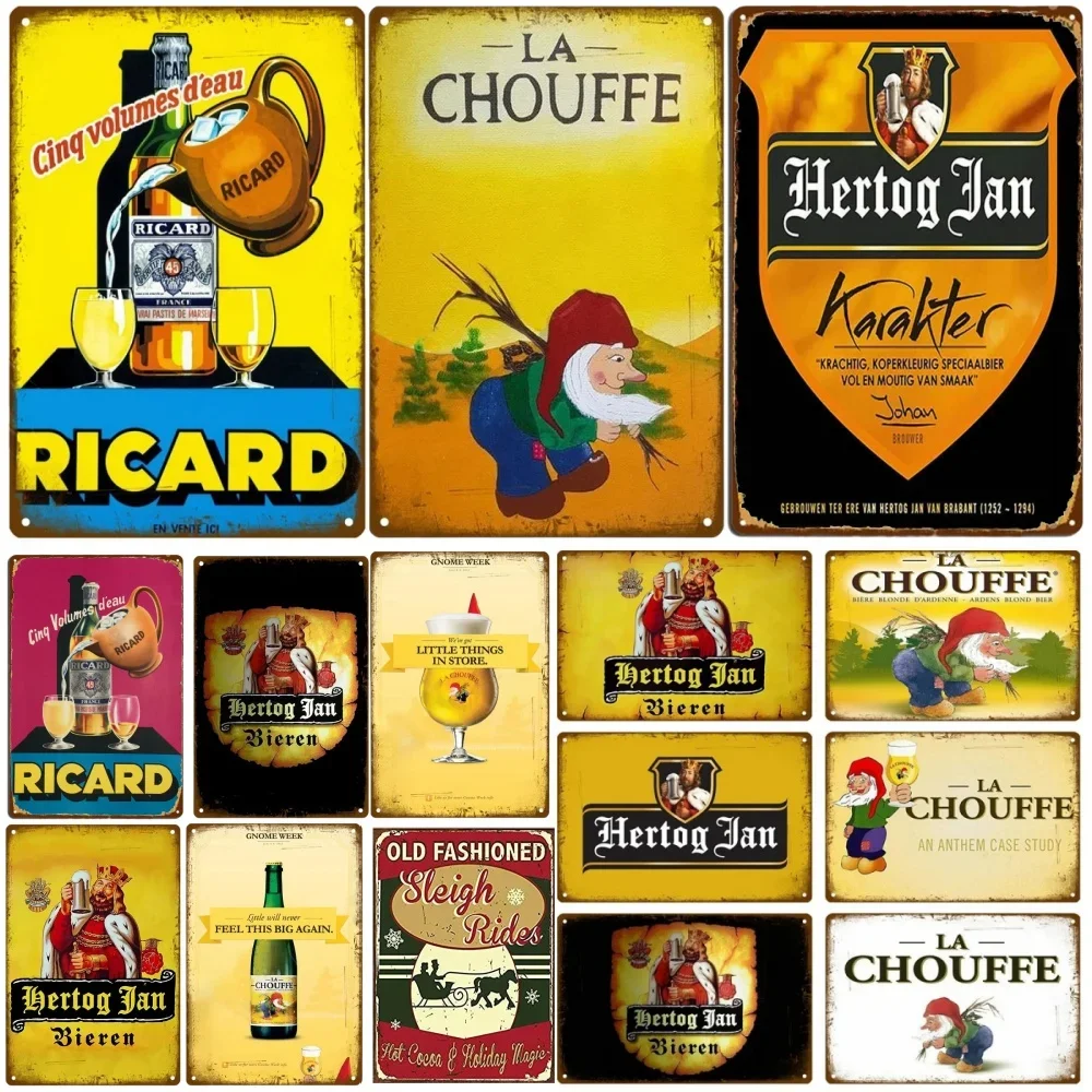 Wine Brand Tin Sign Chriatmas Belgium Beer Wall Plaque Metal Wall Signs Decor Vintage Poster Plates Man Cave Bar Pub Tin Board