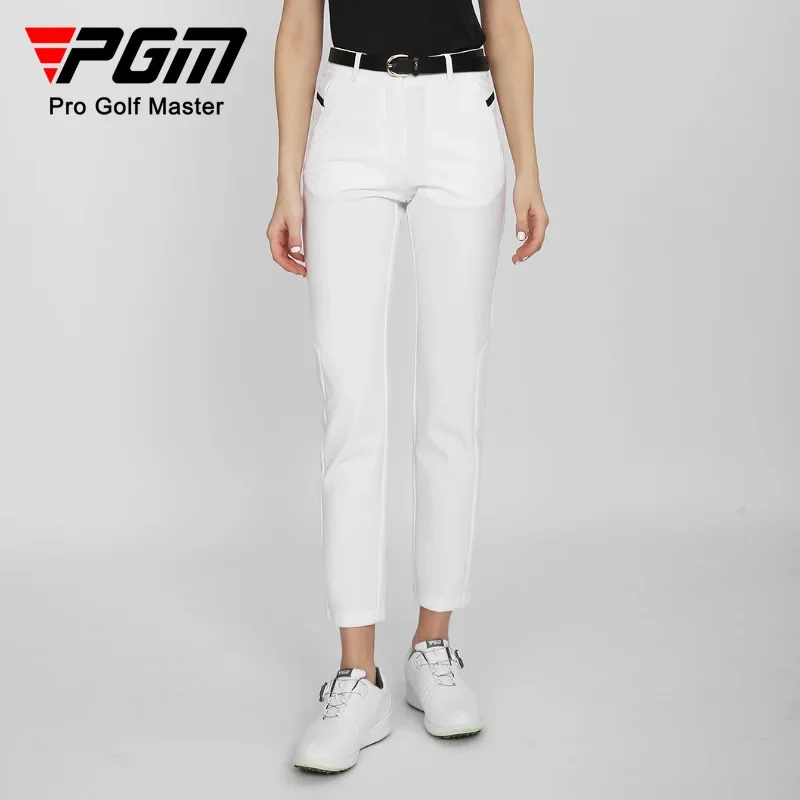 PGM Women's Golf Straight Leg Pants with Laser Perforated Sports Fabric for Stretch Comfort Golf Wear for Women KUZ150