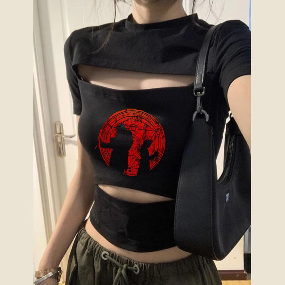 Fullmetal Alchemist cropped top teen meme baddie funny 2000s kawaii t shirt japanese baddie kawaii