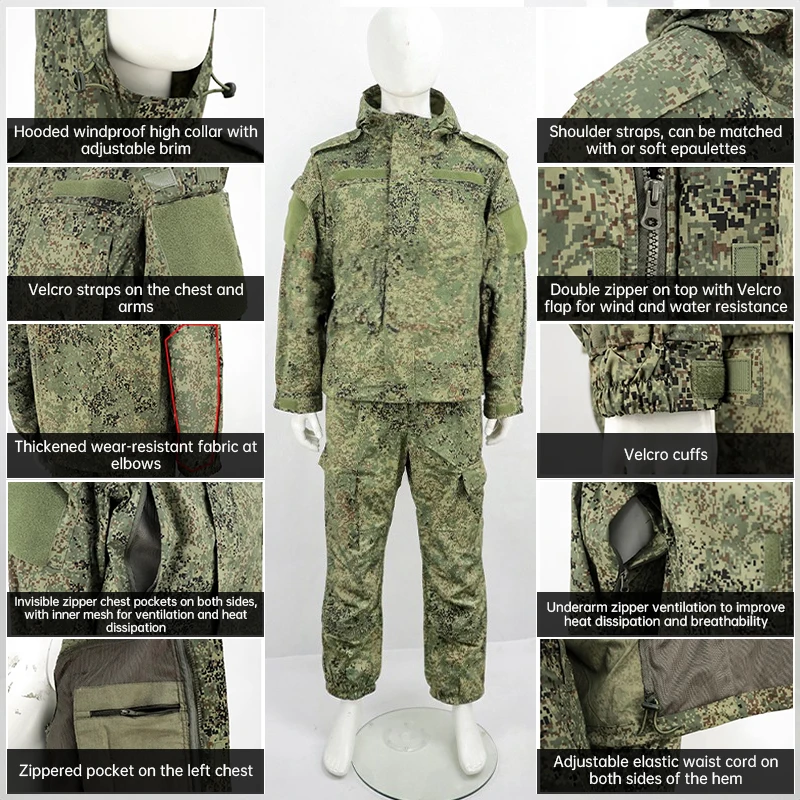 ロシア軍 vkbo サマースーツ 実物 冷戦戦術ロシア Vkbo lv5 EMR デジタル戦闘スーツセット戦術サブマシン