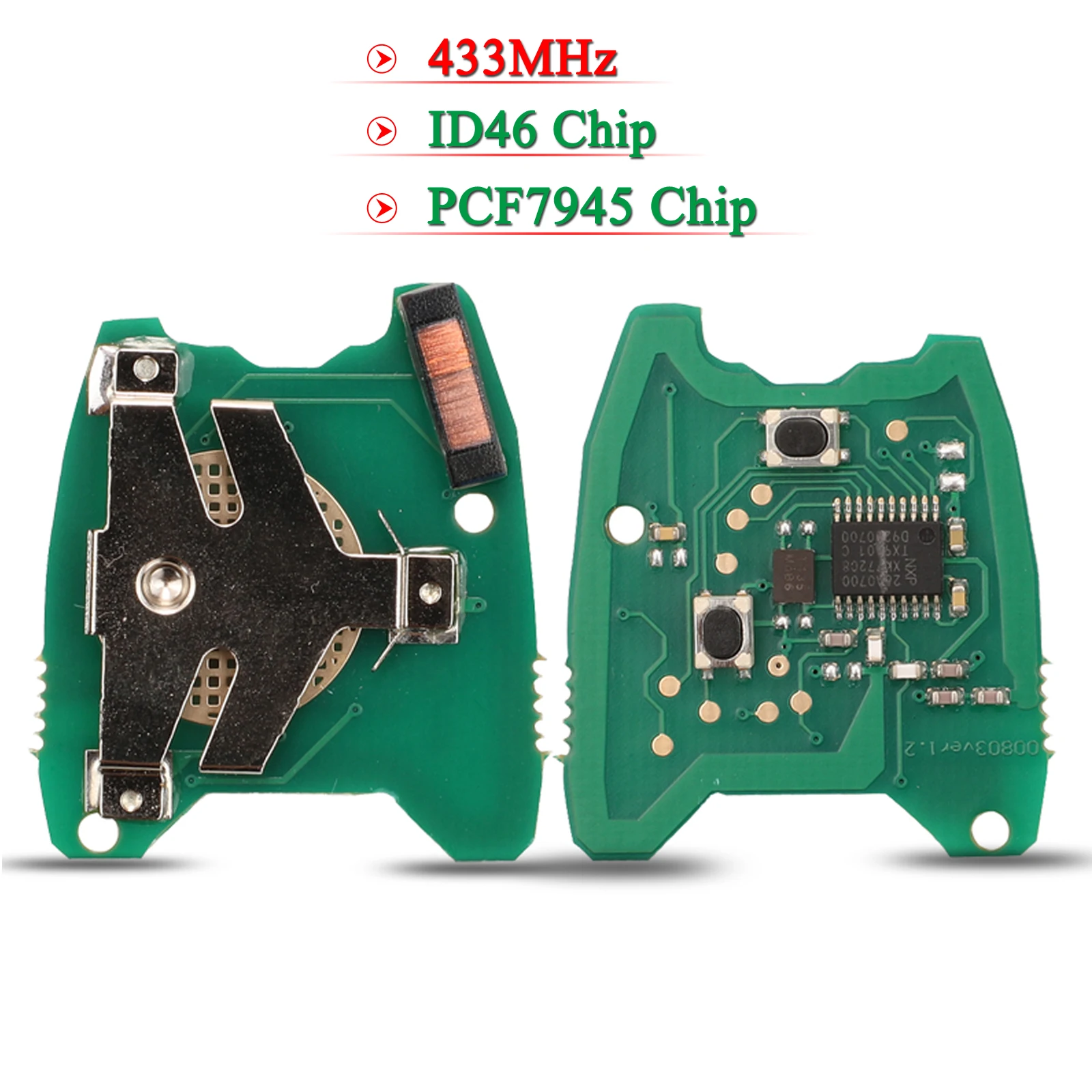 jingyuqin 2 przyciski zdalny kluczyk samochodowy płytka drukowana 433Mhz ID46 PCF7945 Chip dla Peugeot 307 wymiana pilota