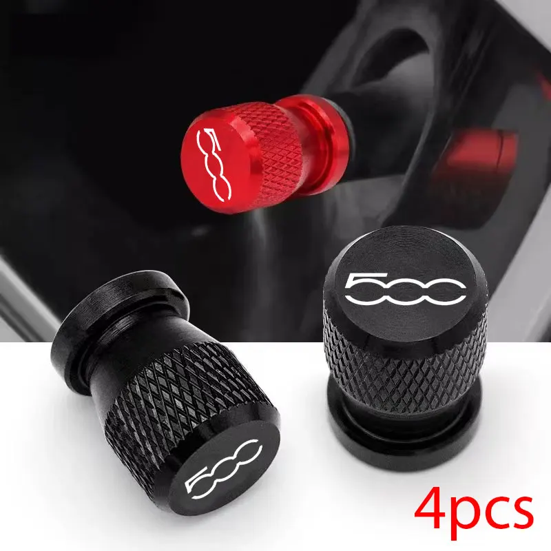 

For For Fiat Abarth 500 Abarth 124 Abarth 595 Car Accessories CNC Car Wheel Tire Valve Caps Tyre Stem Covers Airdust Waterproof