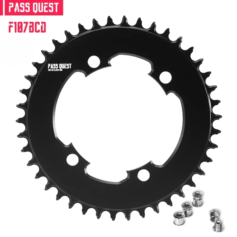 PASS QUEST 107BCD ChainringS for SRAM Force Crankset Support 12 Speed Axs Chain,36T-58T 107BCD Round Road Bike Chainrings