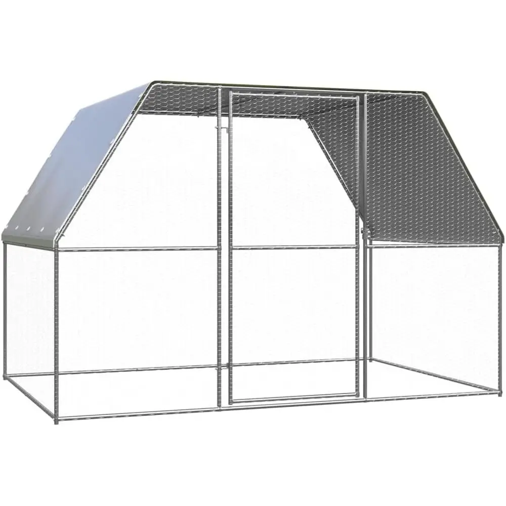 

Sturdy Galvanized Outdoor Chicken Coop with Lockable Door, Waterproof and UV-Protected, Spacious for Chickens, Ducks, and Small