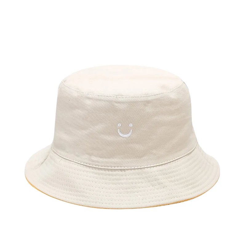 Smiling face double wear fisherman hat street trend basin hat travel sun protection couple hat tide windproof shade unisex