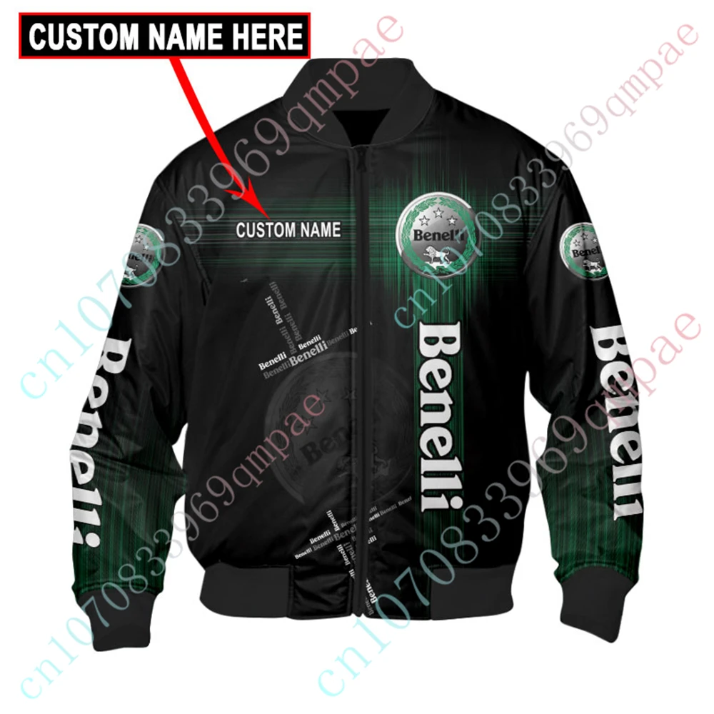 

Benelli Bomber Jacket Techwear Baseball Uniform Harajuku Parkas Windbreaker Thick Coat Jackets For Men's Clothing Custom Logo