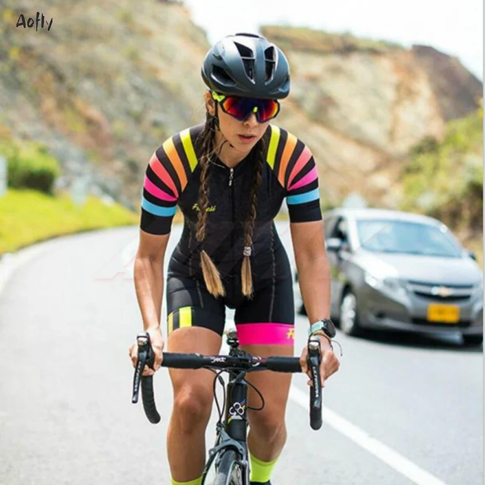 

2023 Best Kafitt Team Woman Clothing Summer Women Cycling Jersey Skinsuit Jumpsuit Blouse Cyclist Shirts Female Monkey Set