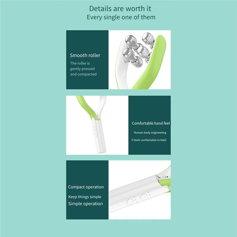 TAIGH-EMS Microcurrent Roller Face-Slimming Artifact V-Face Beauty Facial Massager For Firming And Lifting The Face