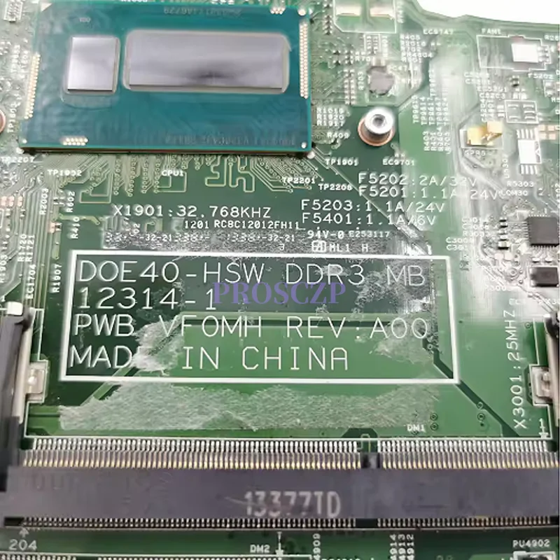 

12314-1 DOE40-HSW 12307-2 для Dell 14R 3437 5437, материнская плата для ноутбука с процессором i5-4200 i7-4500 GT720 GT740 GT750, графический процессор, 100% тестовая работа