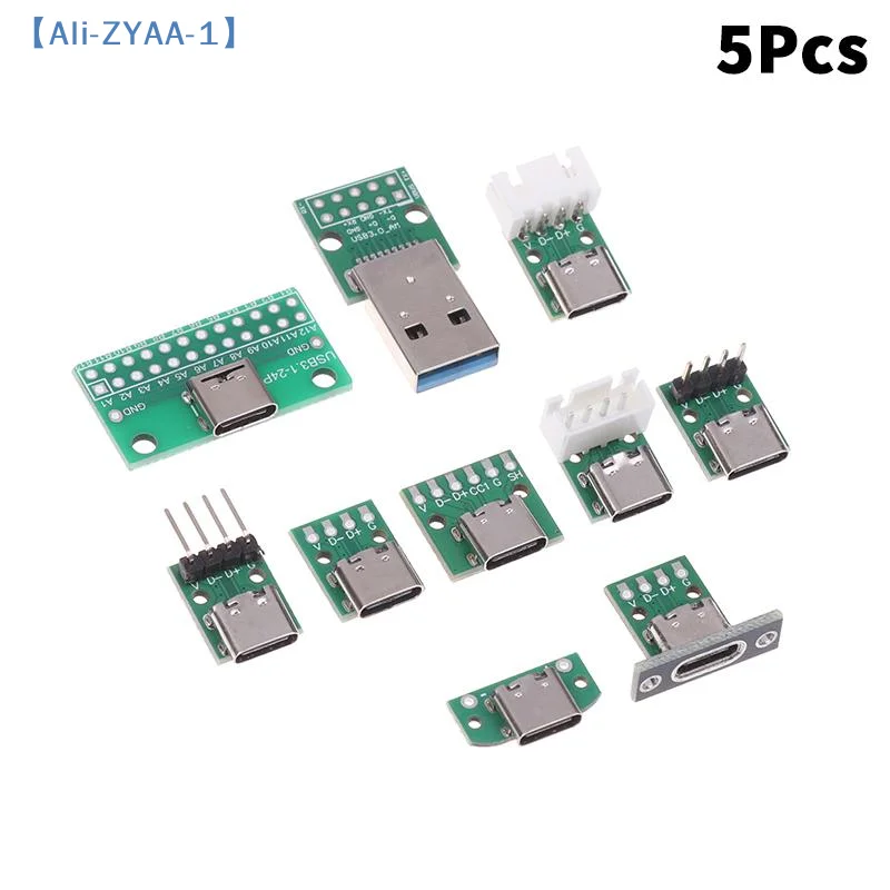 

【ZYAA-1】5Pcs USB Adapter Board TYPEC16P To 2.54 Pin Terminal Upgrade Version With Holes For Fixation