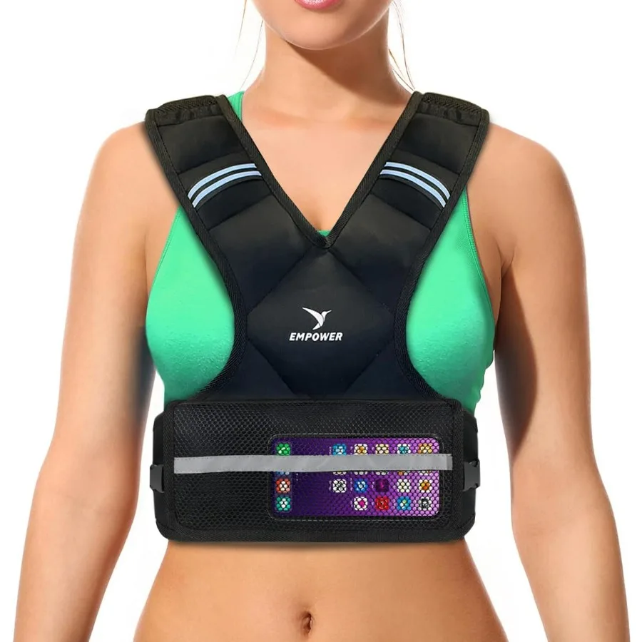 

Weighted Walking Vest for Women with Reflective Strips –Adjustable 4-10lbs (4 in1), Strengthen Muscles, Boost Bone Health, and B