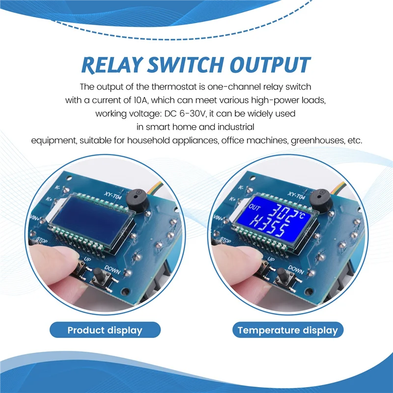 A19F-12V DC Digital Temperature Controller, Wifi APP Control High Temperature Control Module -99 Celsius-999 Celsius 24V