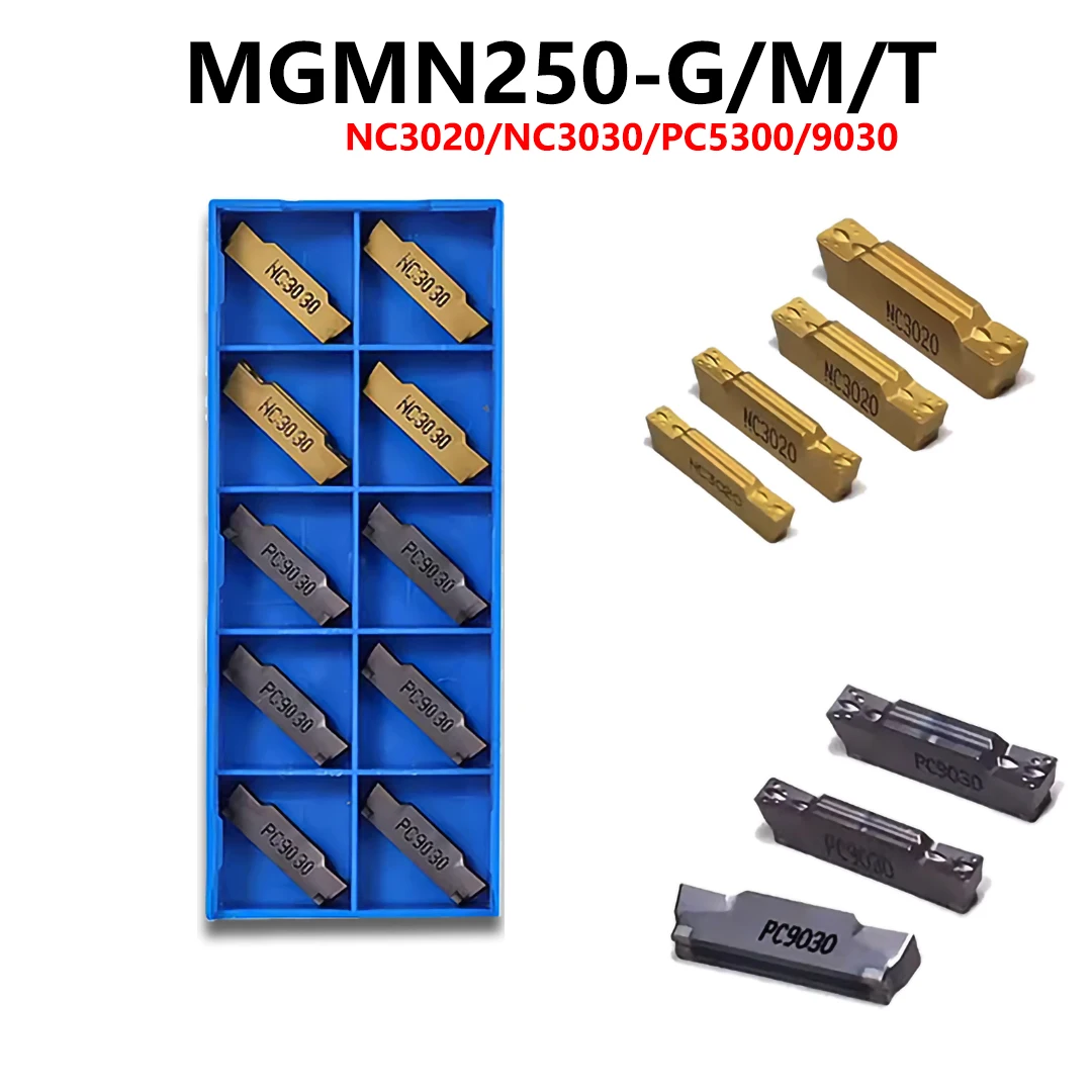 Original MGMN250-G PC9030 H01 Lathe Cutter MGMN250-M NC3220 NC3120 NC3030 PC215K -T PC5300 Grooving Carbide Inserts For MGIVR