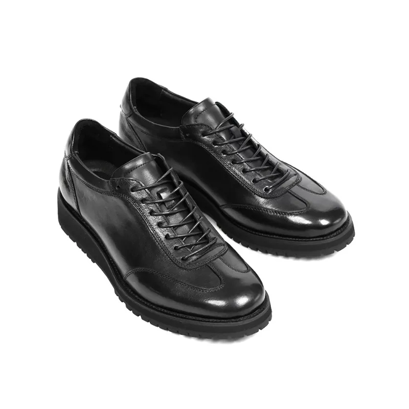New Arrival Men Business Casual Shoes Retro Genuine Leather Training Shoes Thick-Soled Comfortable Sneakers