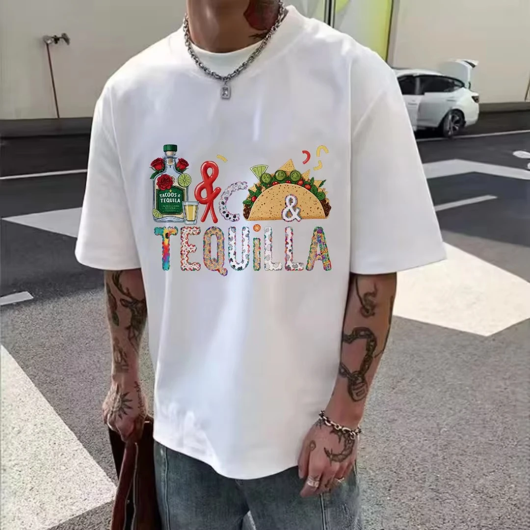 

New Unisex Printed Teenagers and Men T-shirt - Casual Round Neck Cotton Summer Short Sleeved Top Pattern for Men and Women