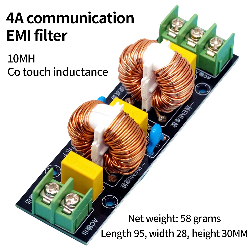 2A 4A 10A 18A AC EMI Power Filter AC High Frequency Filter Module Anti-electromagnetic Interference Filting DC Component