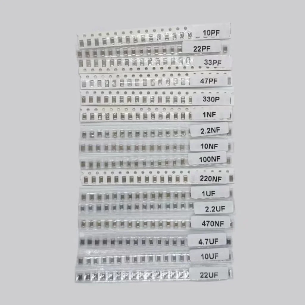 320피스 1206 SMD 커패시터 키트 10pF ~ 22uF의 16개 값 - 산업용 SMD 커패시터 요소용 다양한 커패시터 뱅크