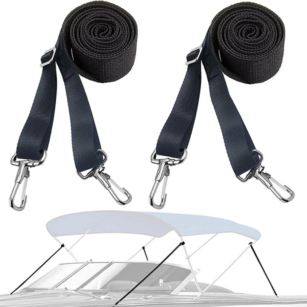 

2 PCS Bimini Top Straps Adjustable Bimini Top Straps With Double Snap Hooks Marine Grade Boat Webbing Straps Approx