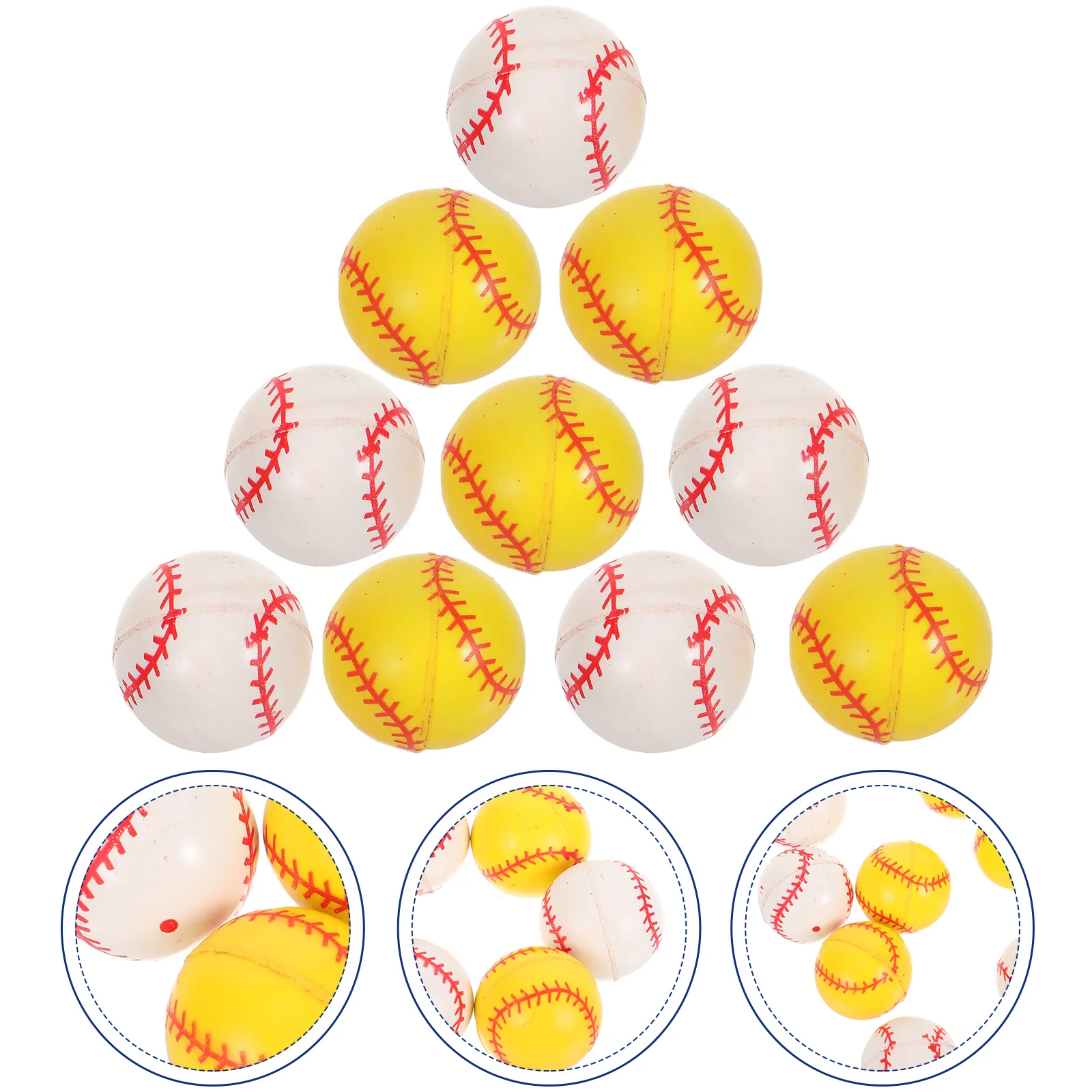 20 Pcs Baseball Bouncy Playing Toy Jumping Bouncing Bounce Educational Balls Rubber