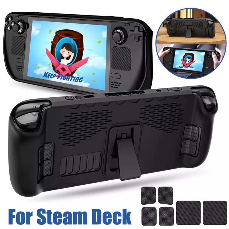 

Steam Deck Case With Kickstand 7 In 1 For Steam Deck Dustproof Non-slip Tpu Cover Game Console Accessories