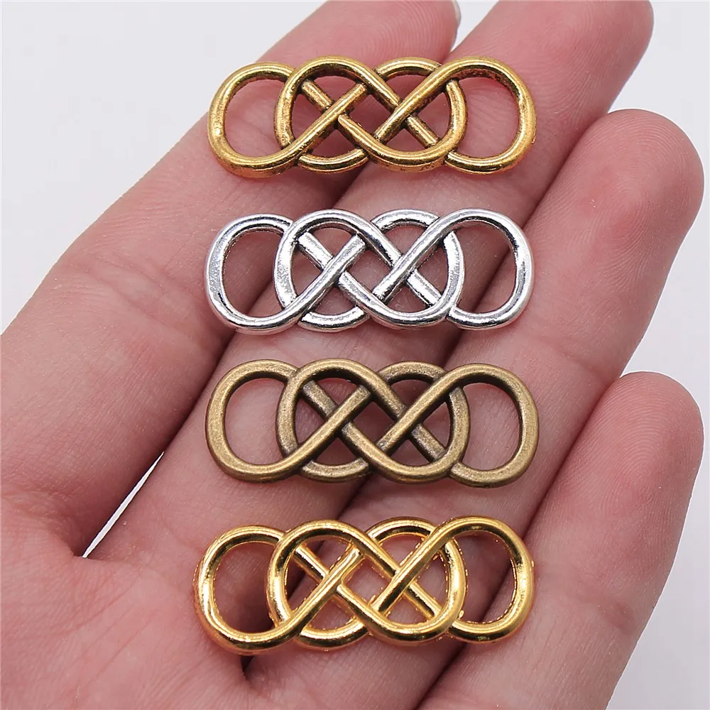 WYSIWYG 10pcs 33x12mm Double Infinity Charm Double Infinity Charm Connector Double Infinity Connector Charm