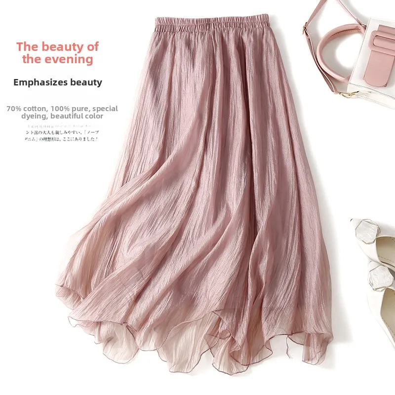 Gonna a trapezio a pieghe a vita alta Ele Gonna da donna in misto cotone di media lunghezza dal design premium Sensation Commute Sle