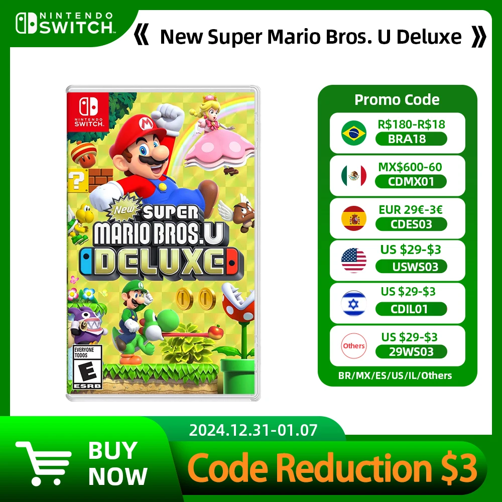 New Super Mario Bros U Deluxe Nintendo Switch Game Deals 100% Official Original Physical Game Card for Switch OLED Lite