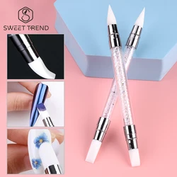 Double Head Silicone Nail Art Pen Carving Flower Sculpting Pen Adjustable Glue Stick Embossing Brush Professional Manicure Tools