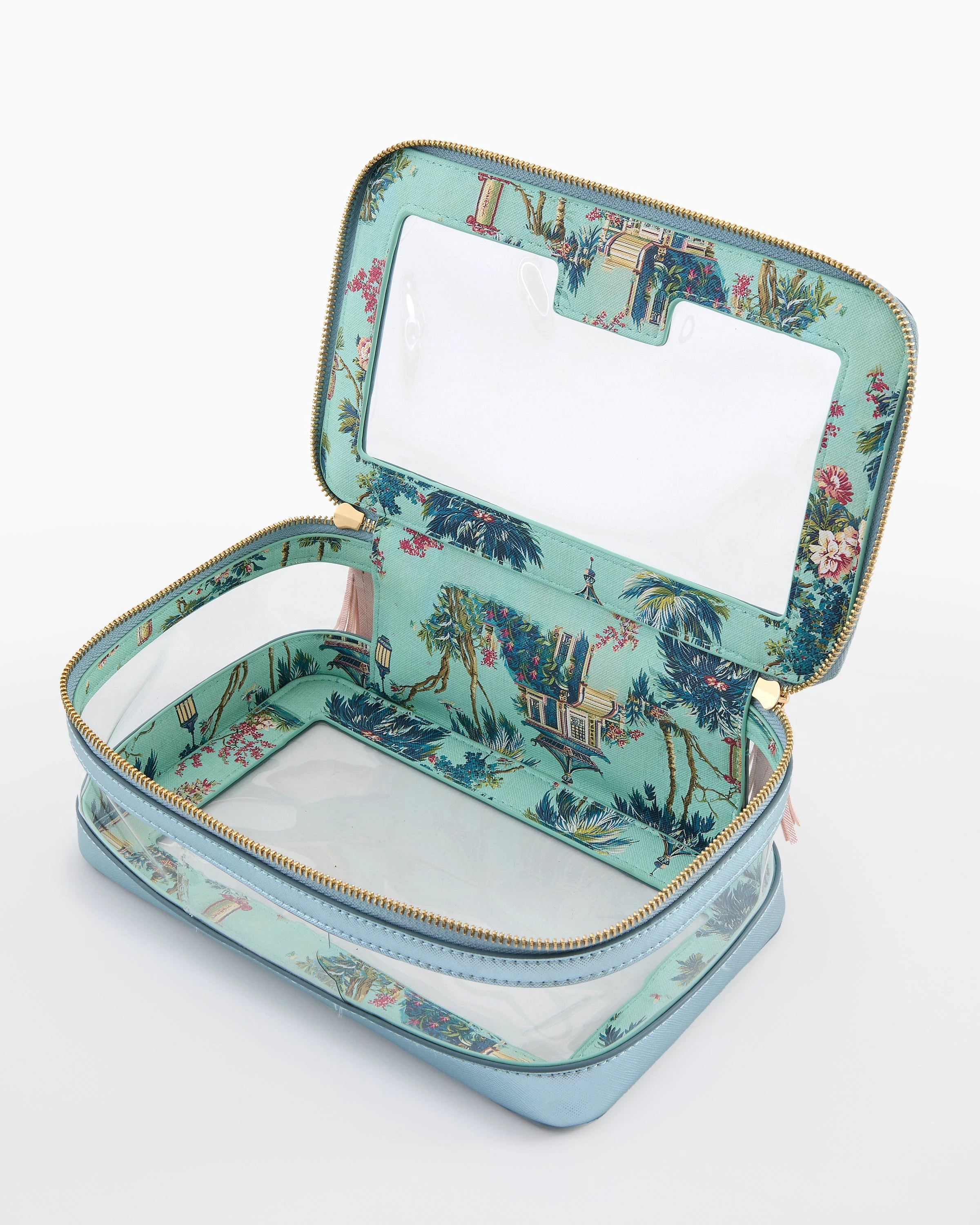 2026 New Model Factory for Best-Selling Luxury Modern Transparent Printed American Mahjong Tile Storage Makeup Bag