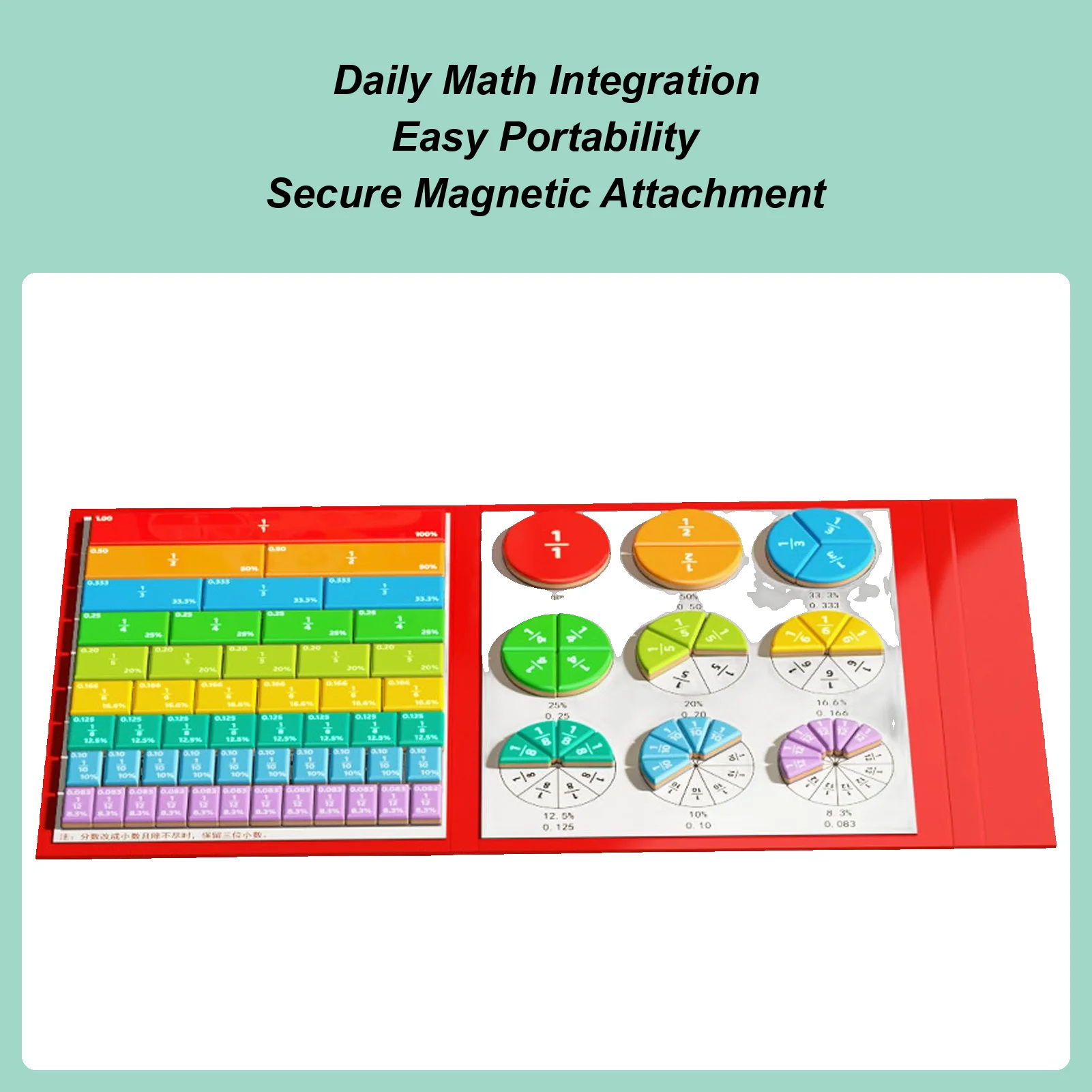 Fraction Manipulatives Fraction Magnets For Teaching Math Manipulatives For Study Activity Classroom Teaching School