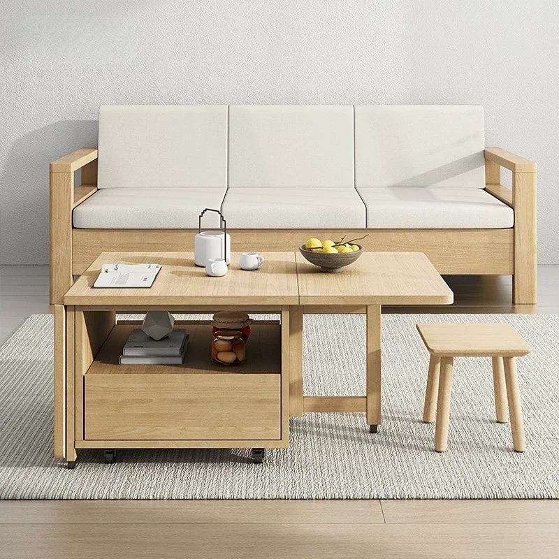 Folding Coffee Table Simple Small Apartment Living Room Side Table Movable Small Coffee Table Dual-Use Children's Dining Table