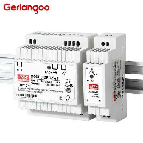 15W 30W 45W 60W Single Output DC 5V 12V 24V Industrial Din Rail Power Supply Switch Input 100-240VAC DR-15 DR-30 DR-45 DR-60