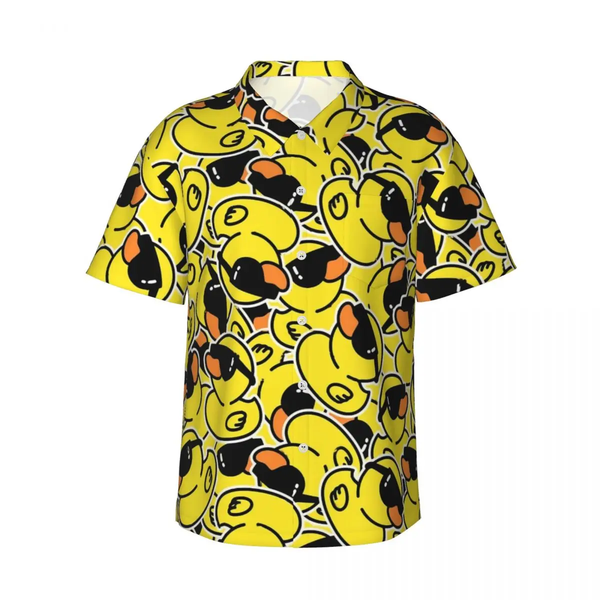 Cool Ducks Print Beach Shirt Cute Ducklings Hawaii Casual Shirts Male Cool Blouses Short Sleeve Stylish Design Tops