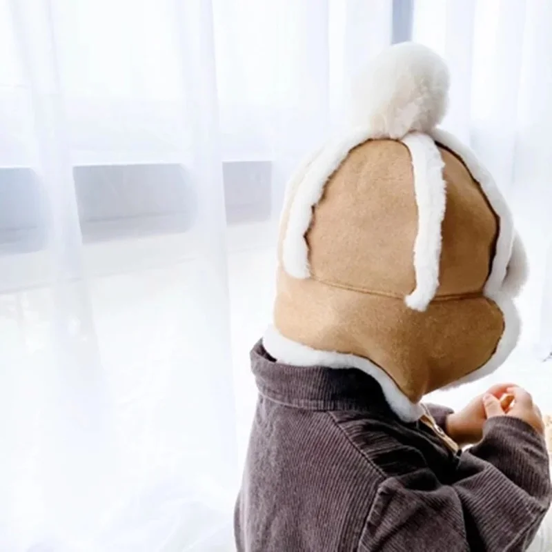 winter Baby Hat Kids Children Ear Flap Muff Winter Warm Plush Cotton Cap Outdoor Cap Gifts Hat