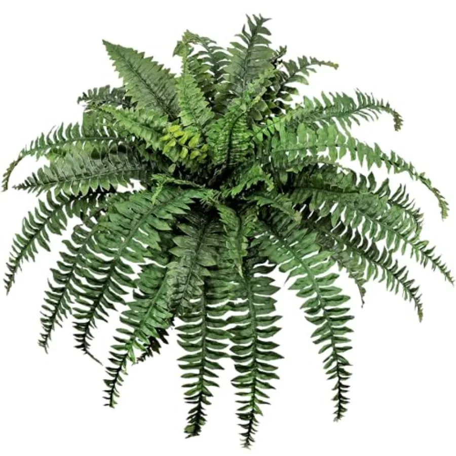 

Большое искусственное растение Бостонский папоротник для улицы, 49 шелковых зеленых листьев с 49 пучками, искусственное растение зеленого цвета для дома, сада, веранды, окна
