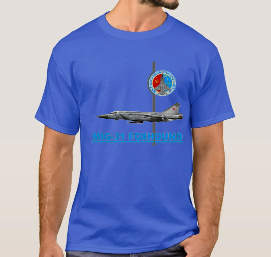 Soviet / Russian MiG-31 Foxhound Interceptor Fighter T-Shirt. Summer Cotton O-Neck Short Sleeve Mens T Shirt New S-3XL