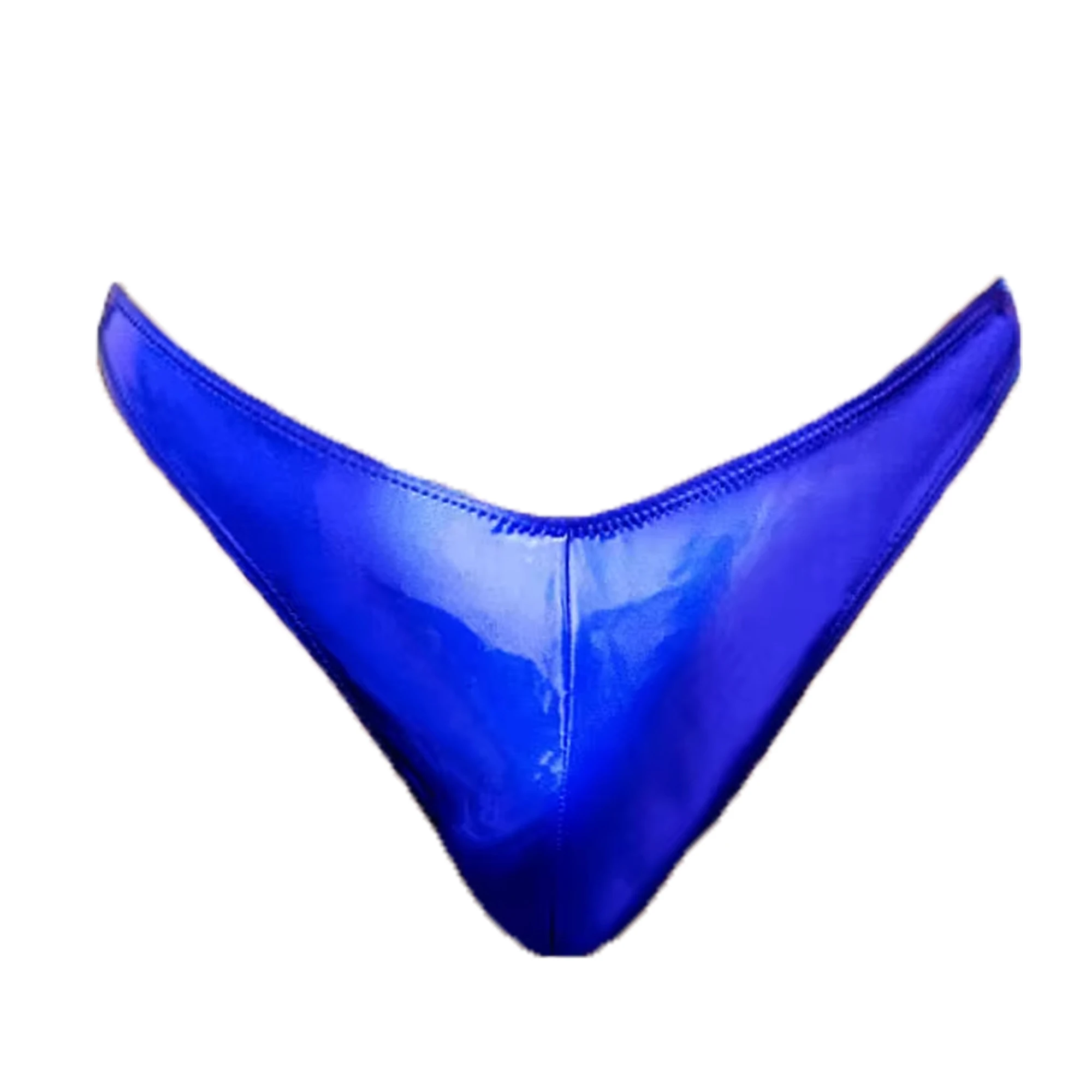 

XCLocKNYoung PU low rise thongs larger waist Mirror PU men thongs glossy pants bikini high split sexy bottoming underpants