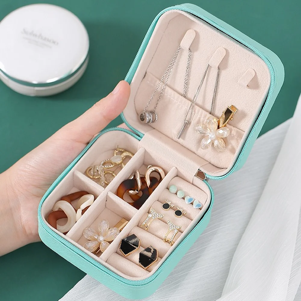 

1-3PCS Leather Simple Jewelry Box With Cover Finishing Box Stud Earrings Necklace Jewelry Box Large Capacity Jewelry Storage Box
