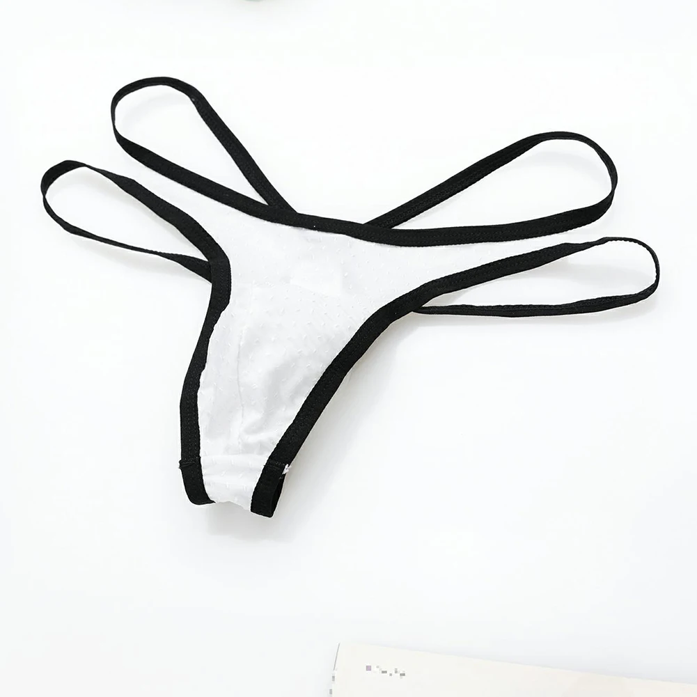 Men Sexy Underwear Hollow Out Underpants Mesh Breathable Long Bulge Pouch G-string Thong Scrotum Panties Bare Buttocks