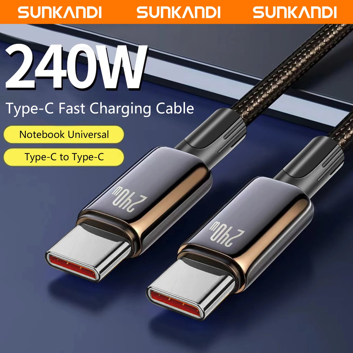 SUNKANDI USB C auf USB C-Kabel, Typ-C-Ladegerät, Datenkabel 240 W, schnelles Laden für iPhone 1615, MacBook Air/Pro, iPad Pro, Samsung
