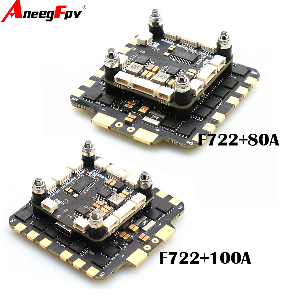 AneegFPV F7 F722 Flight Controller 80A / 100A 4in1 BLheli_S ESC Stacks für Mark4 APEX XL10 Zoll 13